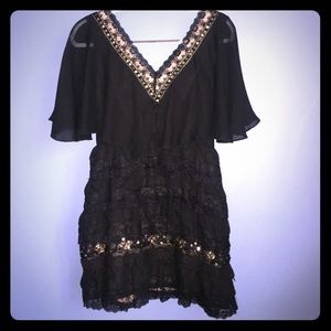 Free People romantic black bat wing Steve nicks